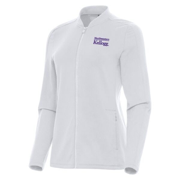 Northwestern I Kellogg Women's Antigua Continual Jacket in White Color-2