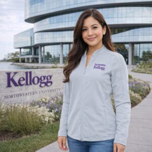 Northwestern I Kellogg Women's Antigua Regard Jacket in Skyscraper color