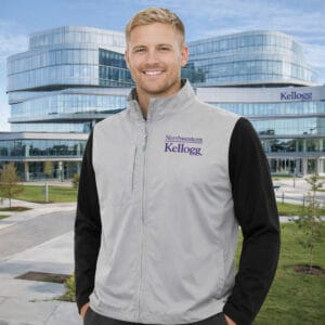 Northwestern I Kellogg Antigua Men's Stone Brisk FZ Vest-2