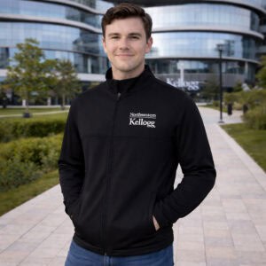 Northwestern I Kellogg Antigua Men's Black Links 2 Golf Jacket-1