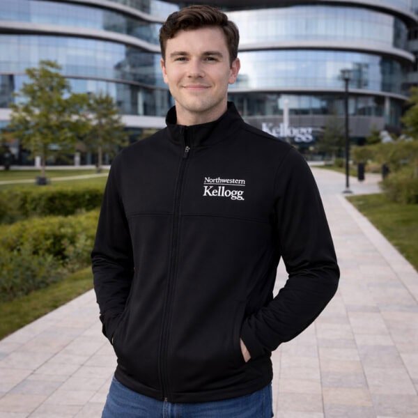 Northwestern I Kellogg Antigua Men's Black Links 2 Golf Jacket-1