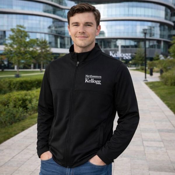 Northwestern I Kellogg Antigua Men's Black Links 2 Golf Jacket-2