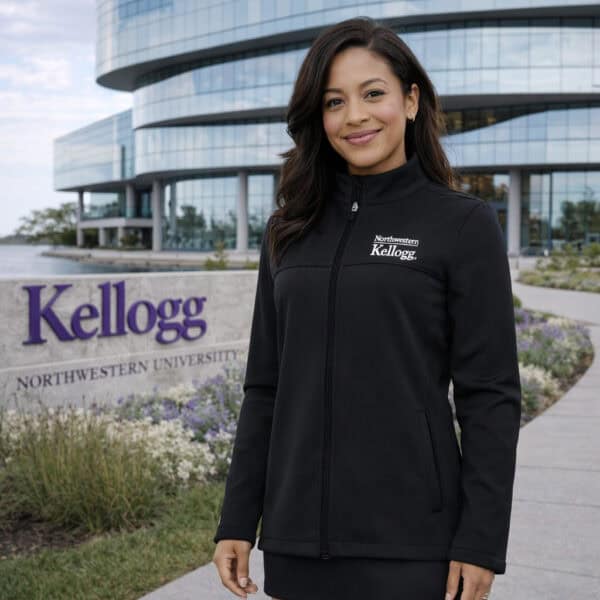 Northwestern I Kellogg Women's Antigua Links 2 Golf jacket in Black Color