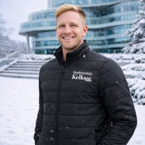 Northwestern I Kellogg Antigua Men's Black Swelter Puffy Jacket