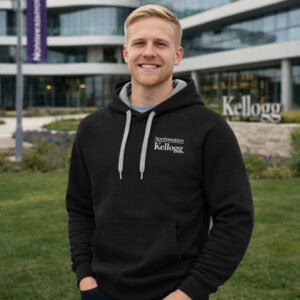 Northwestern I Kellogg Antigua Men's Victory Black Pullover Hood