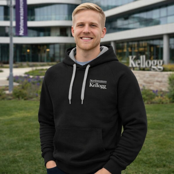 Northwestern I Kellogg Antigua Men's Victory Black Pullover Hood