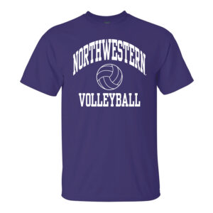 Northwestern University Wildcats Men's MV Purple Classic Tee with Northwestern Volleyball Design