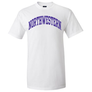 Northwestern University Wildcats Men's MV White Classic Tee with One Color Arch Design