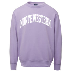 Northwestern University Wildcats Men's MV Fundamental Stardust (Lilac-Lavender) Purple Crewneck Sweatshirt with One Color Arch Design