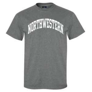 Northwestern University Wildcats Men's MV Graphite Classic Tee with One Color Arch Design in White
