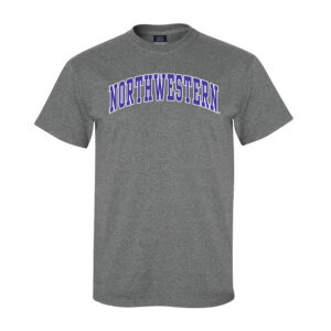 Northwestern University Wildcats Men's MV Graphite Classic Tee with Two Color Arch Design