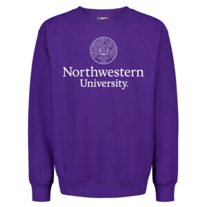 Northwestern University Wildcats Men's MV Pro-Weave Super-Heavy Purple Crewneck Sweatshirt with Seal Design