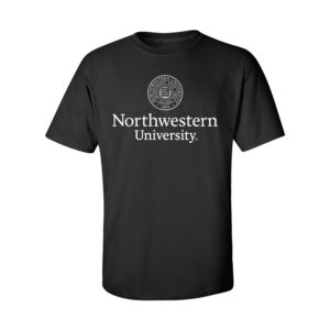 Northwestern University Wildcats Men's MV Black Classic Tee with Seal Design