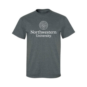 Northwestern University Wildcats Men's MV Charcoal Heather Classic Tee with Seal Design