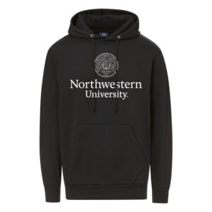 Northwestern University Wildcats Men's MV Fundamental Fleece Black Hooded Sweatshirt with Seal Design