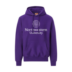Northwestern University Wildcats Men's MV Super-Heavy Pro-Weave Fleece Purple Hooded Sweatshirt with Seal Design