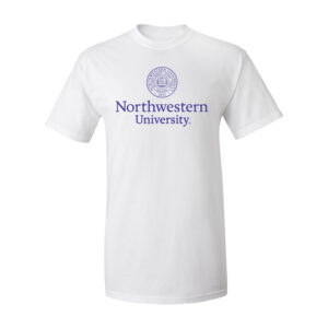 Northwestern University Wildcats Men's MV White Classic Tee with Seal Design