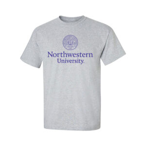 Northwestern University Wildcats Men's MV Heather Grey Classic Tee with Seal Design