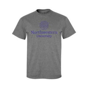 Northwestern University Wildcats Men's MV Graphite Classic Tee with Seal Design in Purple