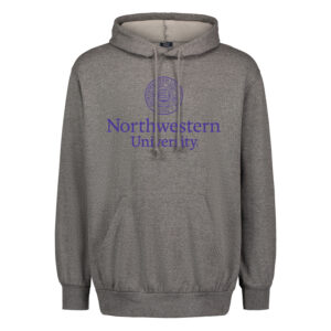 Northwestern University Wildcats Men's MV Fundamental Fleece Graphite Hooded Sweatshirt with Seal Design