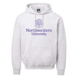 Northwestern University Wildcats Men's MV Fundamental Fleece Marble Heather Hooded Sweatshirt with Seal Design