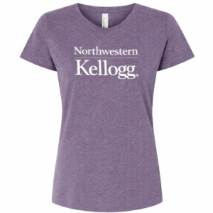 Northwestern I Kellogg Women's MV LAT Fine Jersey Wisteria Blackout Tee Shirt