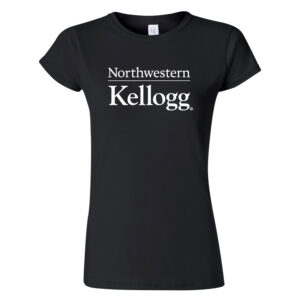 Northwestern I Kellogg Women's MV Softstyle Black Tee Shirt