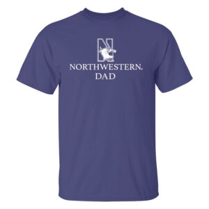Northwestern University Wildcats Men's MV Purple Classic Tee with Northwestern Dad & N-Cat Design
