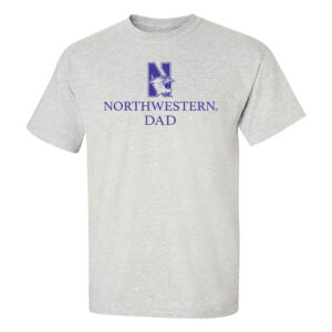 Northwestern University Wildcats Men's MV Marble Heather Classic Tee with Northwestern Dad & N-Cat Design