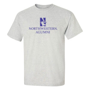 Northwestern University Wildcats Men's MV Marble Heather Classic Tee with Northwestern Alumni & N-Cat Design