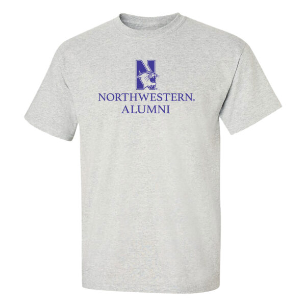 Northwestern University Wildcats Men's MV Marble Heather Classic Tee with Northwestern Alumni & N-Cat Design