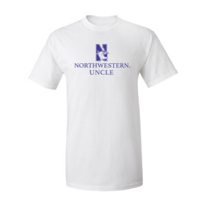 Northwestern University Wildcats Men's MV White Classic Tee with Northwestern Uncle & N-Cat Design