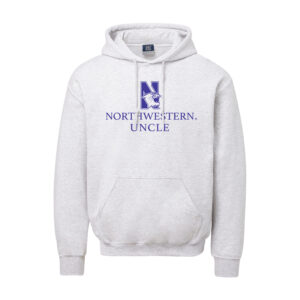 Northwestern University Wildcats Men's MV Fundamental Fleece Marble Heather Hooded Sweatshirt with Northwestern Uncle & N-Cat Design