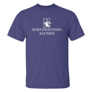Northwestern University Wildcats Men's MV Purple Classic Tee with Northwestern Alumni & N-Cat Design