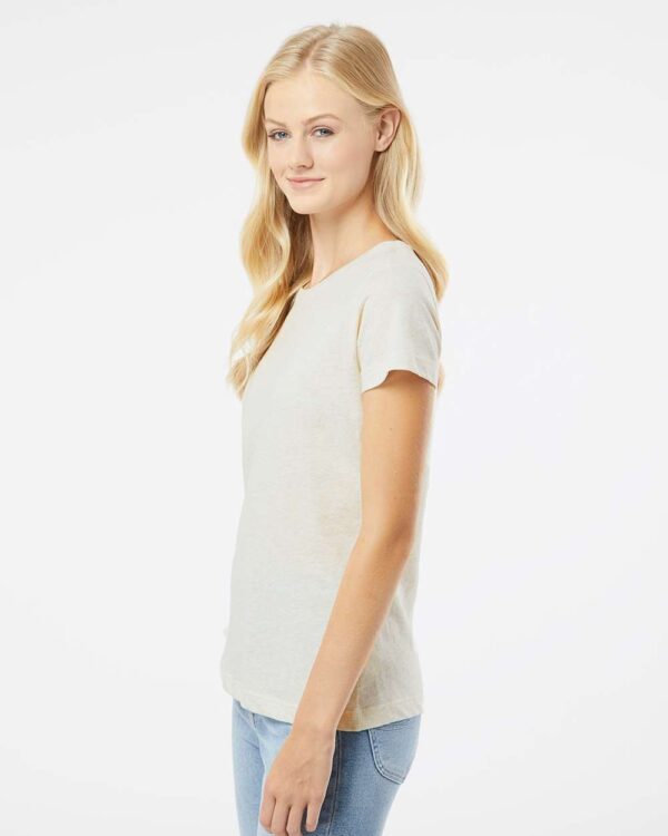 Northwestern University Wildcats Women's MV LAT Fine Jersey Wisteria Blackout Tee Shirt with One Color Northwestern Arch Design - Image 3