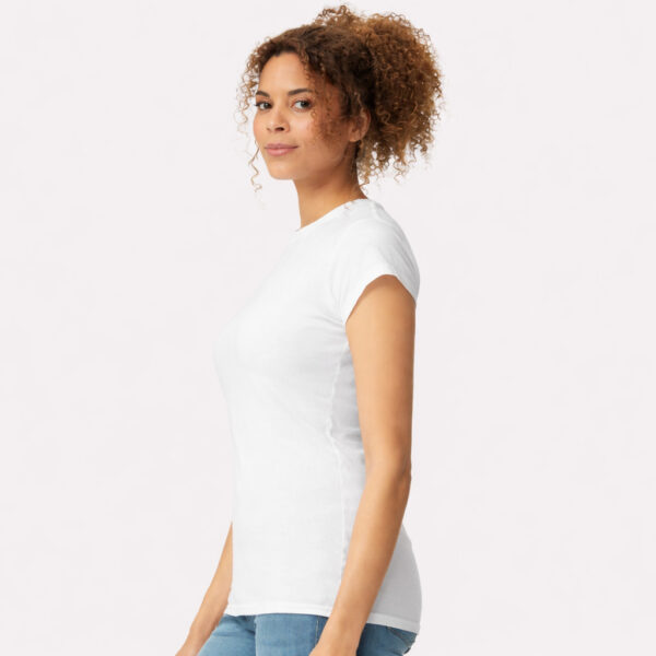 Northwestern University Wildcats Women's MV Softstyle Heather Purple Tee Shirt with One Color Northwestern Arch Design - Image 3