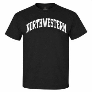 Northwestern University Wildcats Men's MV Black Classic Tee with One Color Arch Design