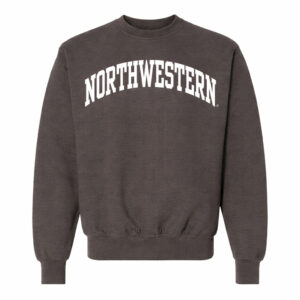 Northwestern University Wildcats Men's MV Pro-Weave Super-Heavy Charcoal Crewneck Sweatshirt with One Color Arch Design