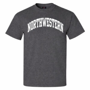 Northwestern University Wildcats Men's MV Charcoal Classic Tee with One Color Arch Design