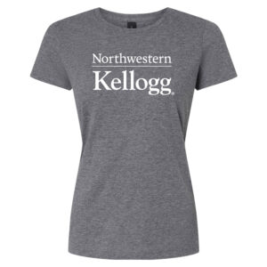 Northwestern I Kellogg Women's MV Softstyle Graphite Heather Tee Shirt