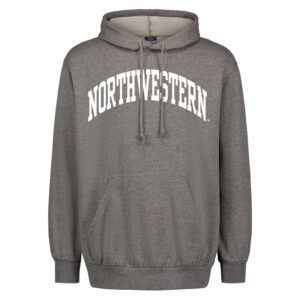 Northwestern University Wildcats Men's MV Fundamental Fleece Granite Hooded Sweatshirt with One Color Arch Design in White