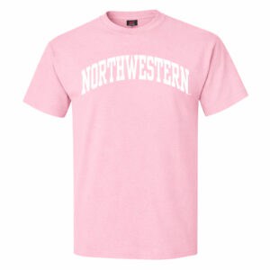 Northwestern University Wildcats Men's MV Light Pink Classic Tee with One Color Arch Design