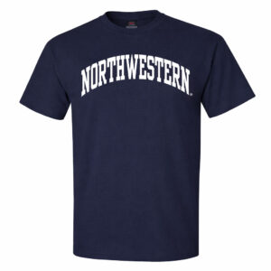 Northwestern University Wildcats Men's MV Navy Classic Tee with One Color Arch Design