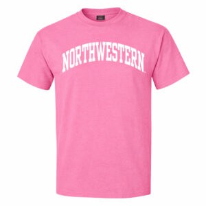 Northwestern University Wildcats Men's MV Pink Classic Tee with One Color Arch Design