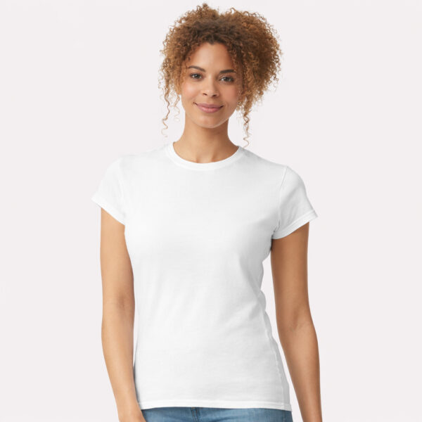 Northwestern University Wildcats Women's MV Softstyle Heather Purple Tee Shirt with One Color Northwestern Arch Design - Image 2