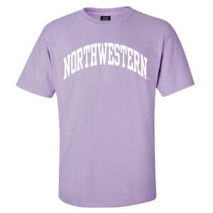 Northwestern University Wildcats Men's MV Lilac-Lavender Classic Tee with One Color Arch Design